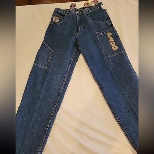 Vintage 90s PACO Jeans Size 38x34 36 Baggy Wide Leg Carpenter Skater Pants NEW